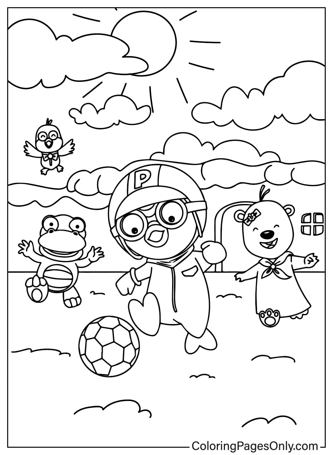 Pororo the Little Penguin Coloring Page from Pororo the Little Penguin