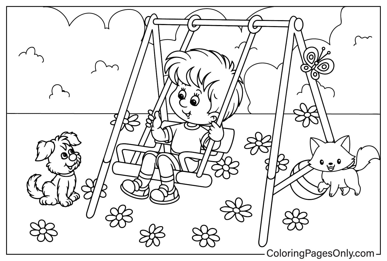 Print Playground Coloring Page from Playground