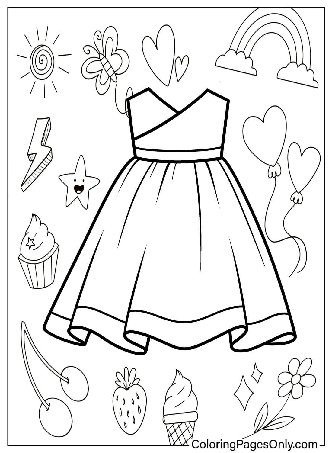 صفحة تلوين فستان طفل قابلة للطباعة من فستان طفل