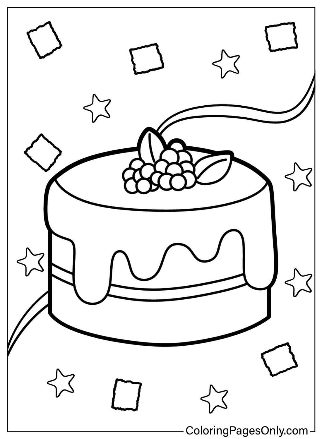 Printable Cake Coloring Page