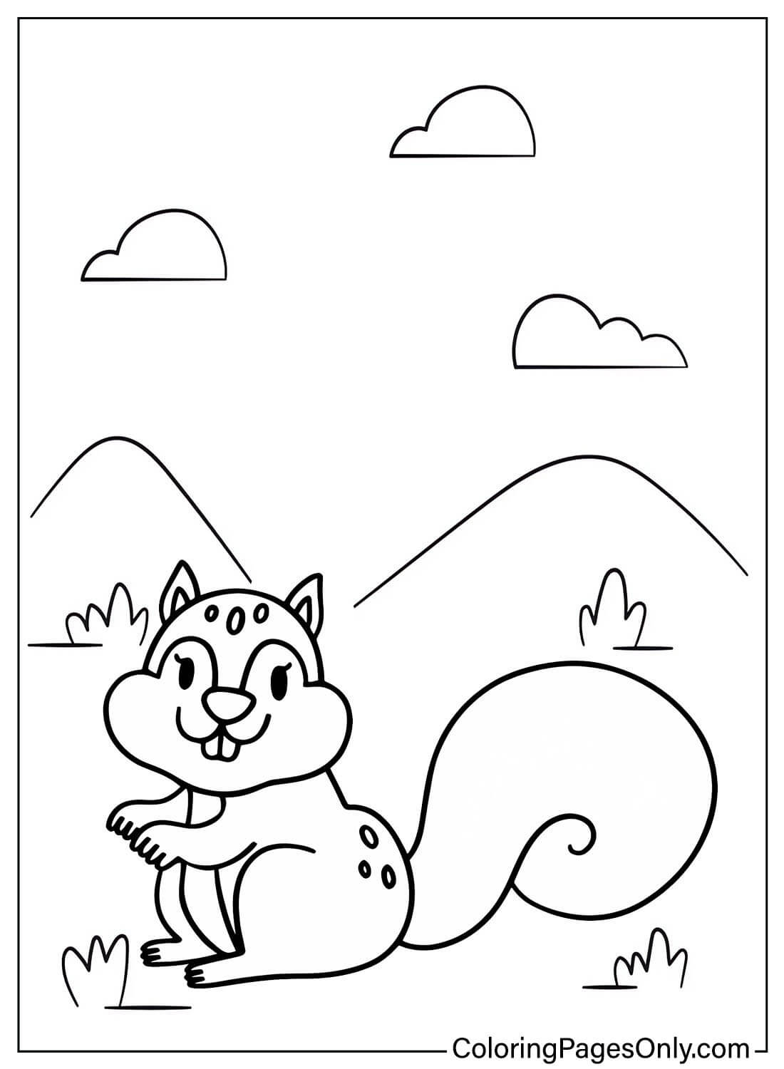 Printable Chipmunk Coloring Page from Chipmunk