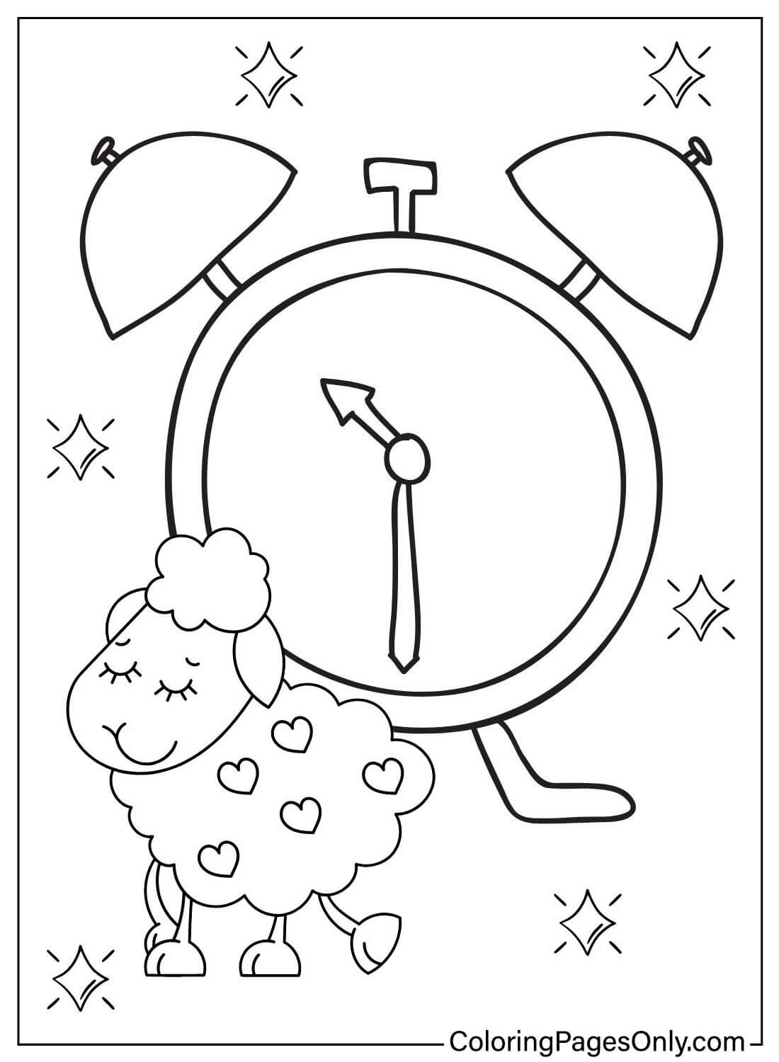 Printable Coloring Page Alarm Clock from Alarm Clock
