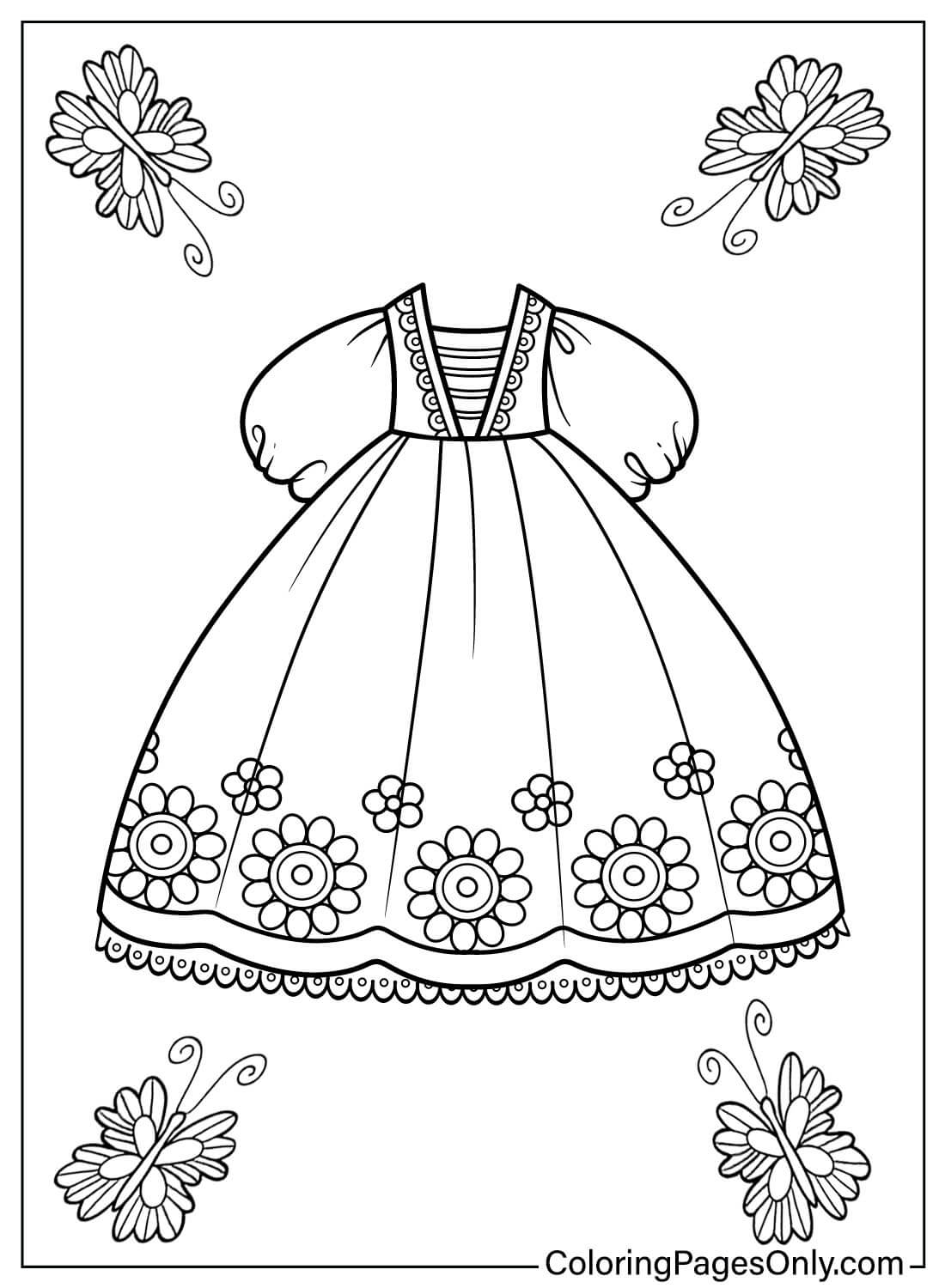 صفحة تلوين قابلة للطباعة فستان طفل من فستان طفل