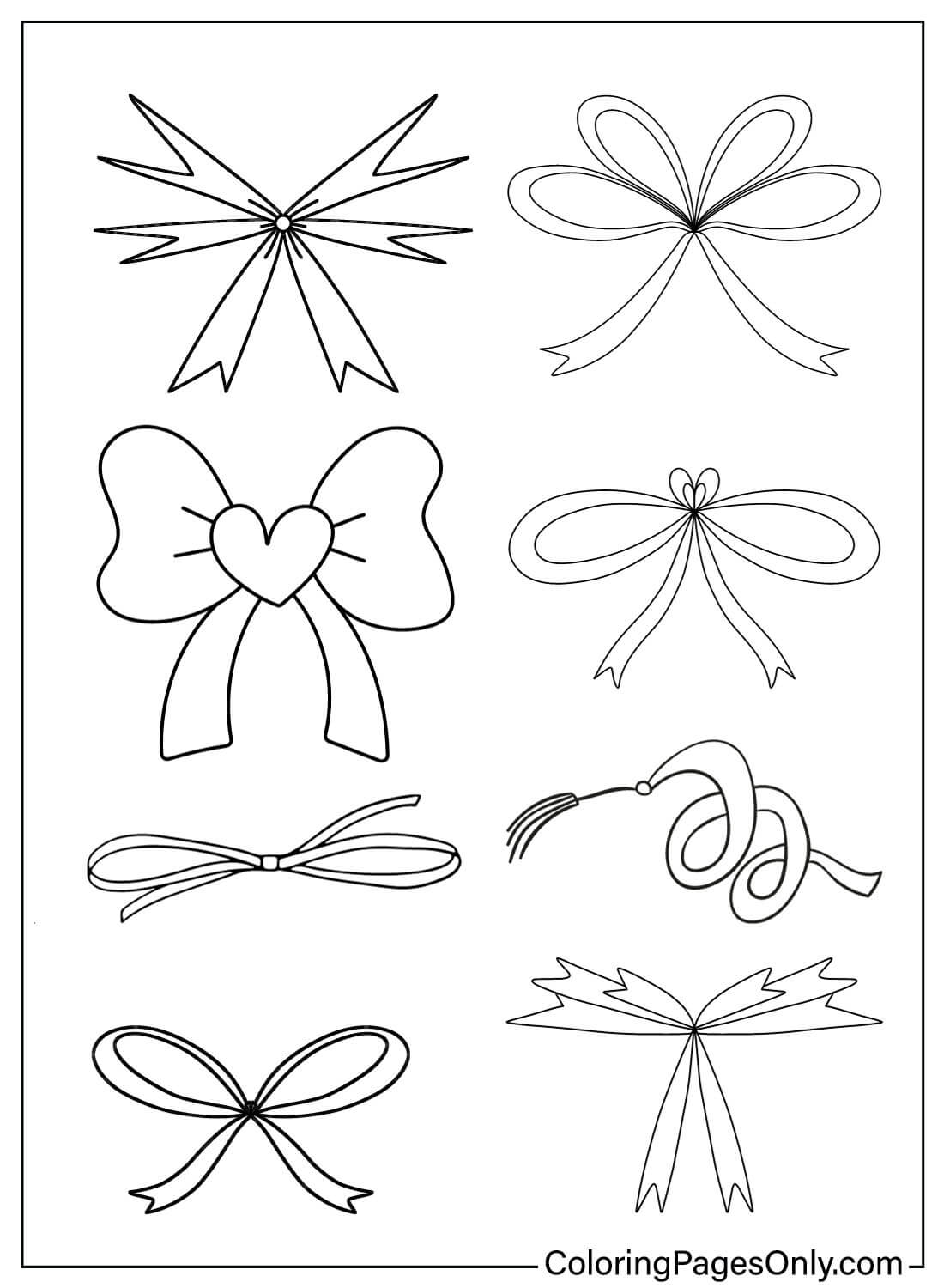 Printable Coloring Page Bow from Bow
