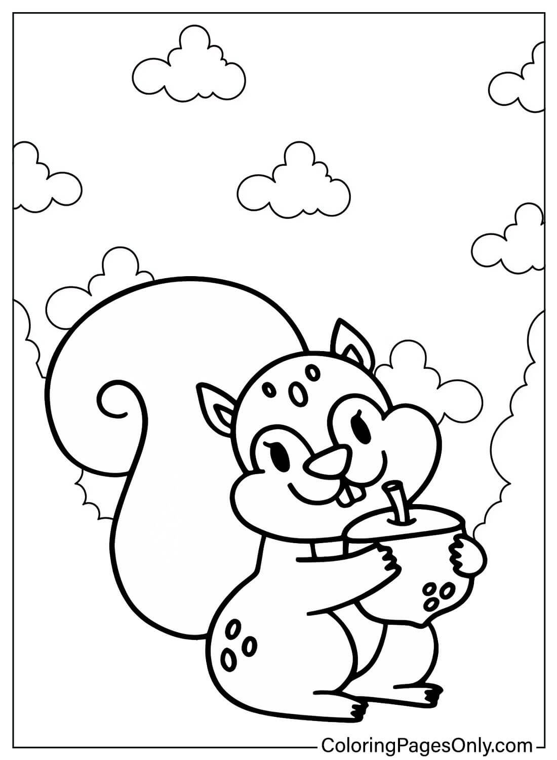 Printable Coloring Page Chipmunk from Chipmunk