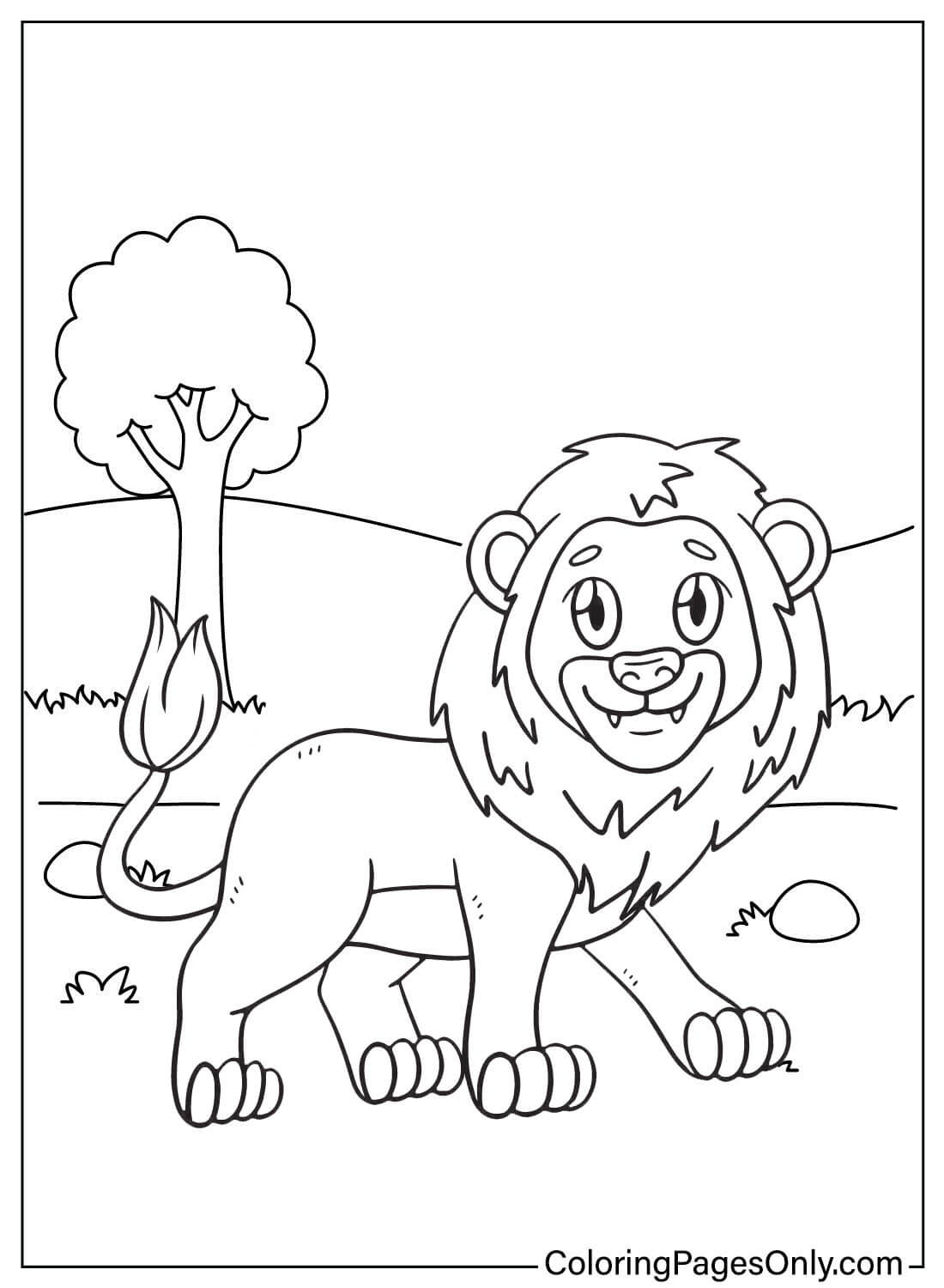 Druckbare Malvorlage Löwe von Lion