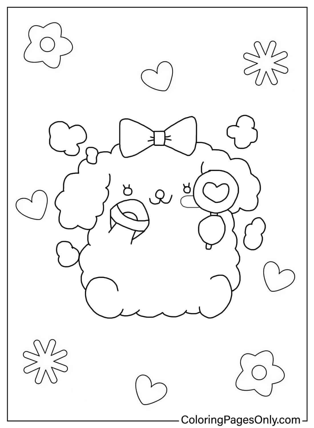 Página para colorear imprimible Macaroon Sanrio de Macaroon Sanrio