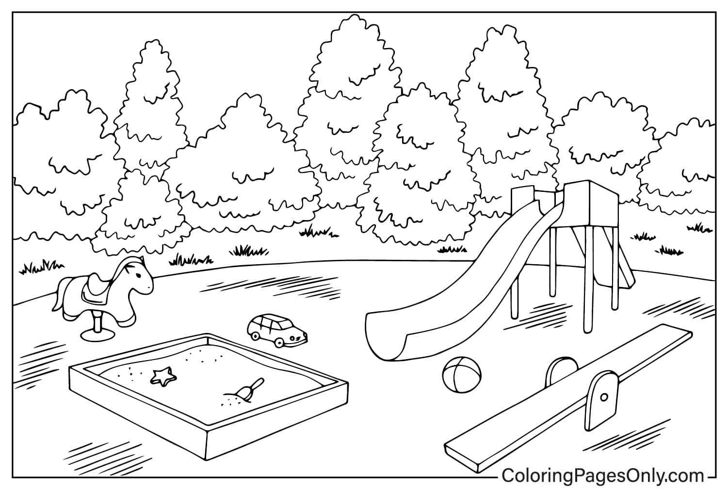 Printable Playground Coloring Page from Playground
