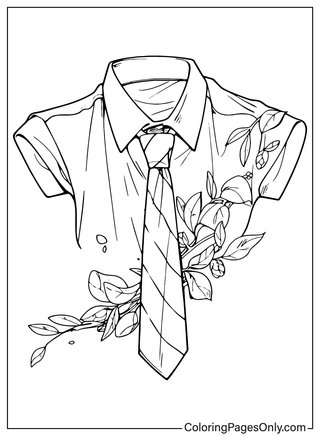 Afdrukbare stropdas kleurplaat van Tie
