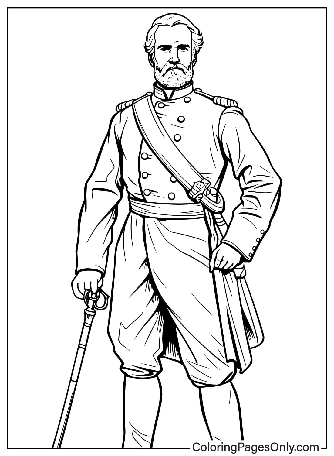 Robert E. Lee Coloring Page Free Printable from Robert E. Lee