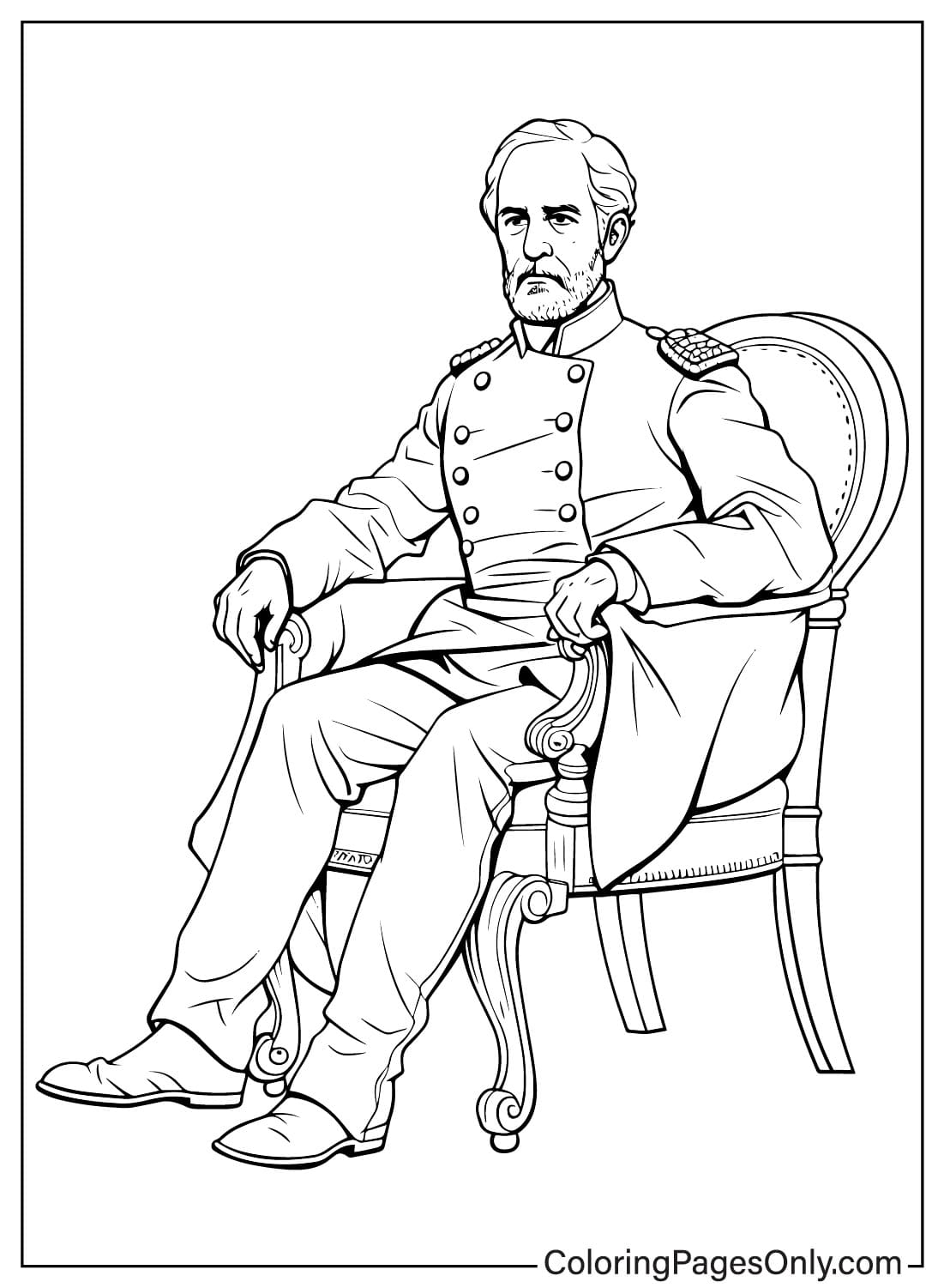 Robert E. Lee Kleurplaat Gratis van Robert E. Lee