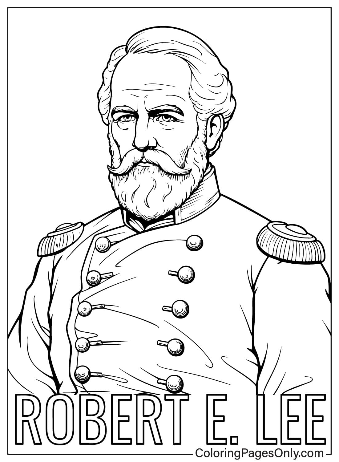 Robert E. Lee Coloring Sheet from Robert E. Lee
