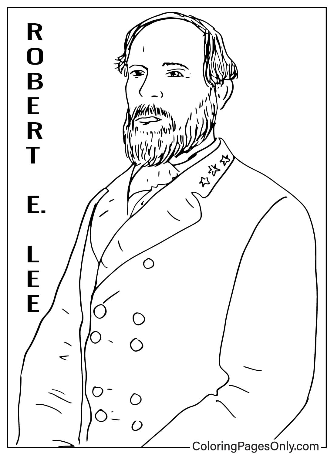 Robert E. Lee tekening kleurplaat van Robert E. Lee