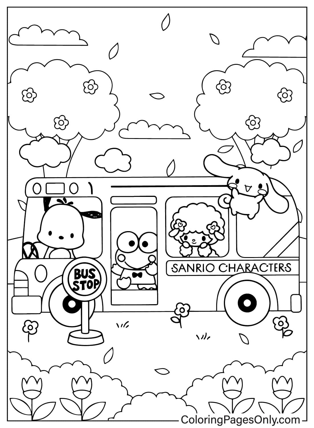 Página para colorir Sanrio de Pochacco