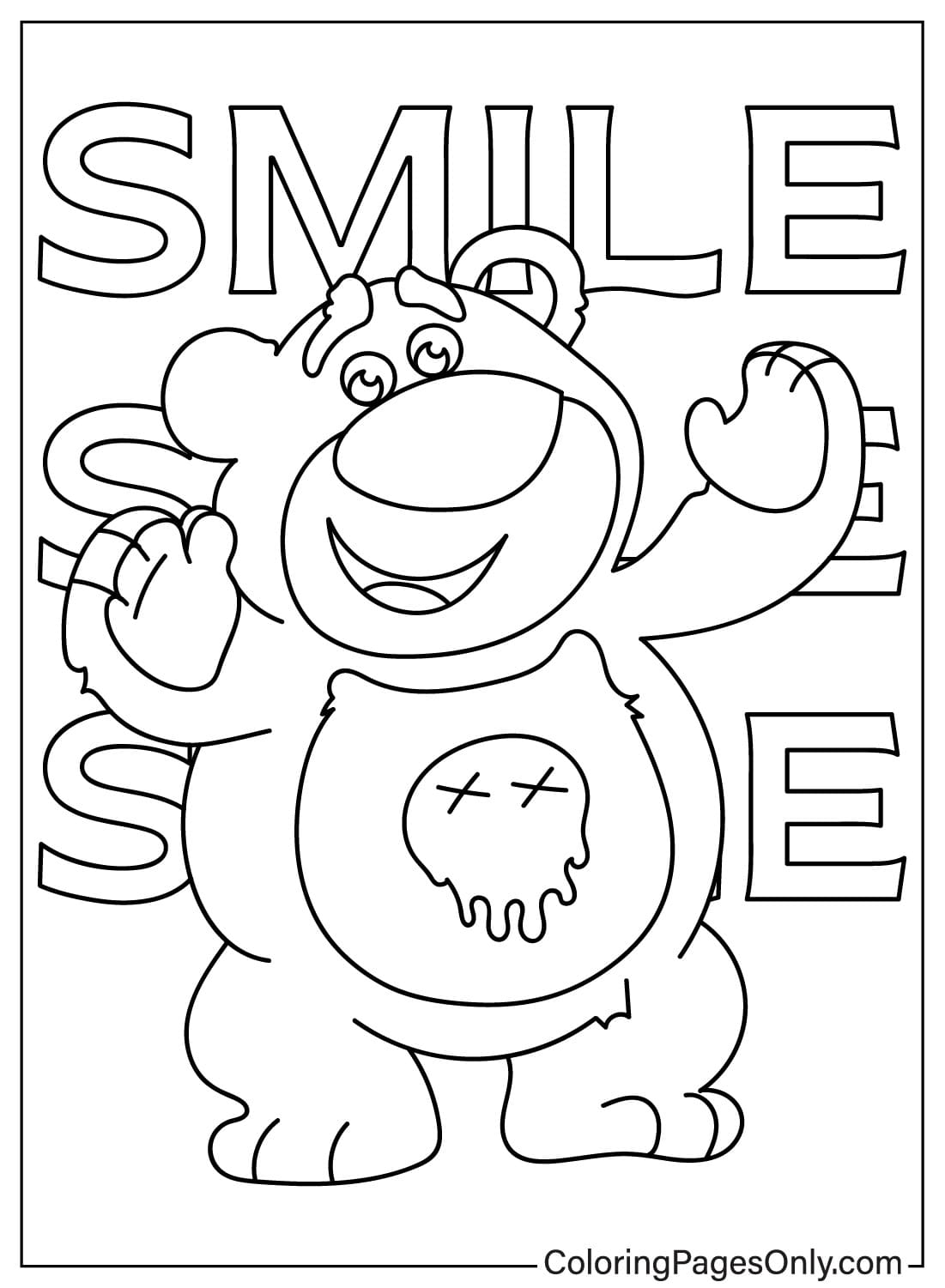 Smile Lotso beer kleurplaat van Lotso beer
