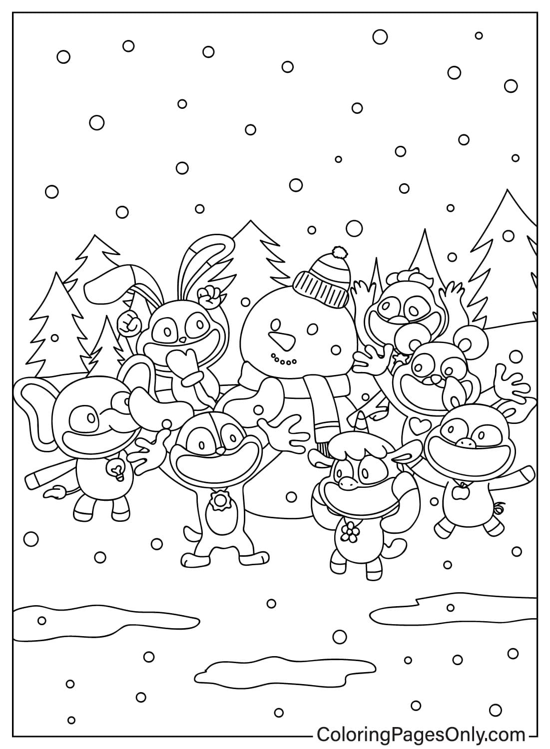 Smiling Critters Coloring Page Free from Poppy Playtime