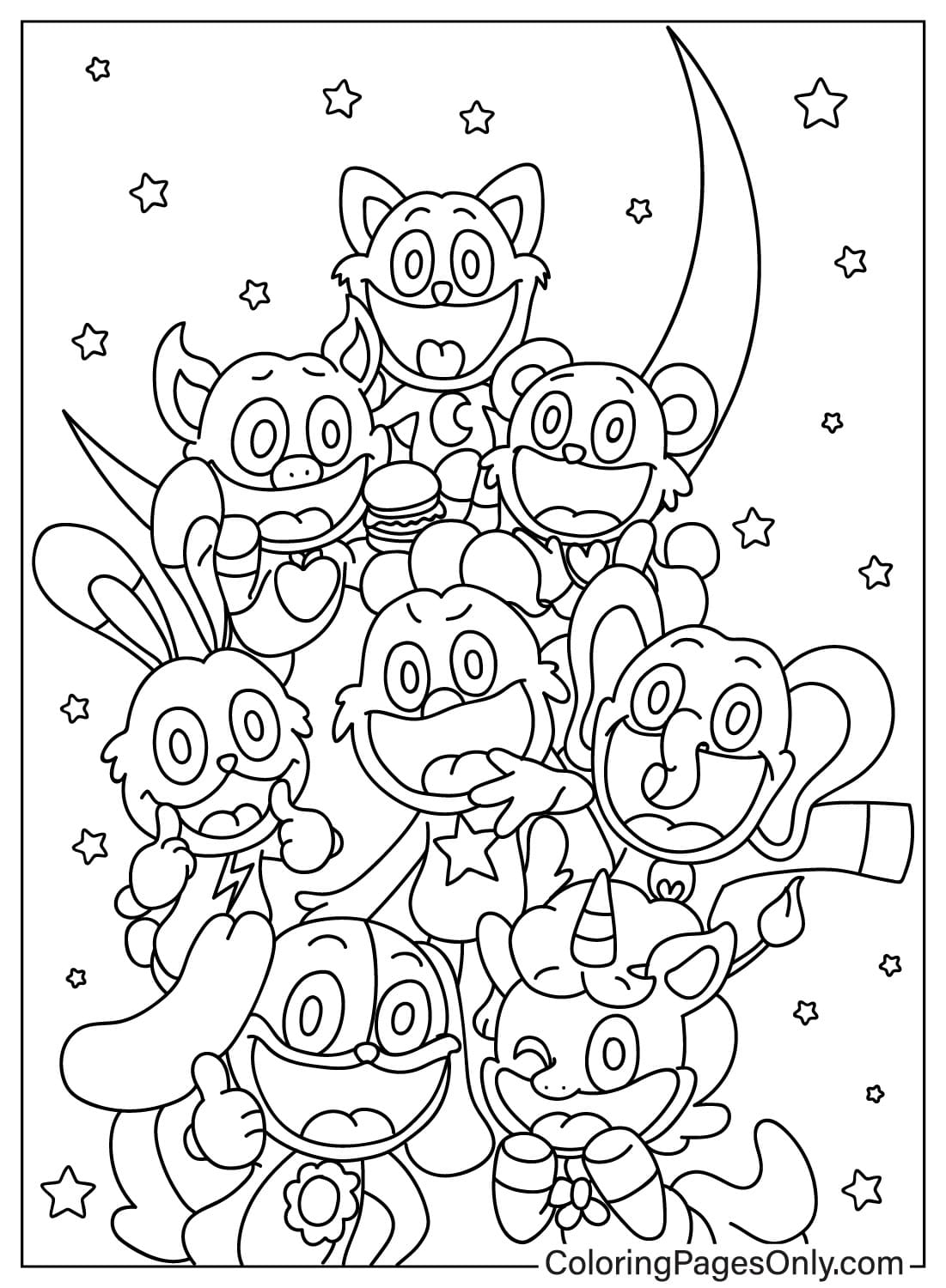 Smiling Critters Free Coloring Page from Smiling Critters