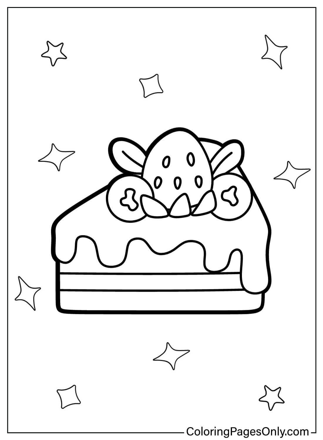 Aardbeientaart kleurplaat van Cake