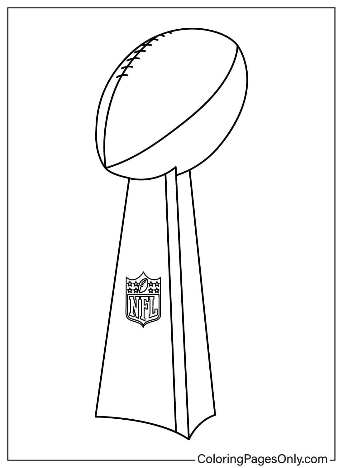 Página para colorear de la Copa del Super Bowl del Super Bowl 2024