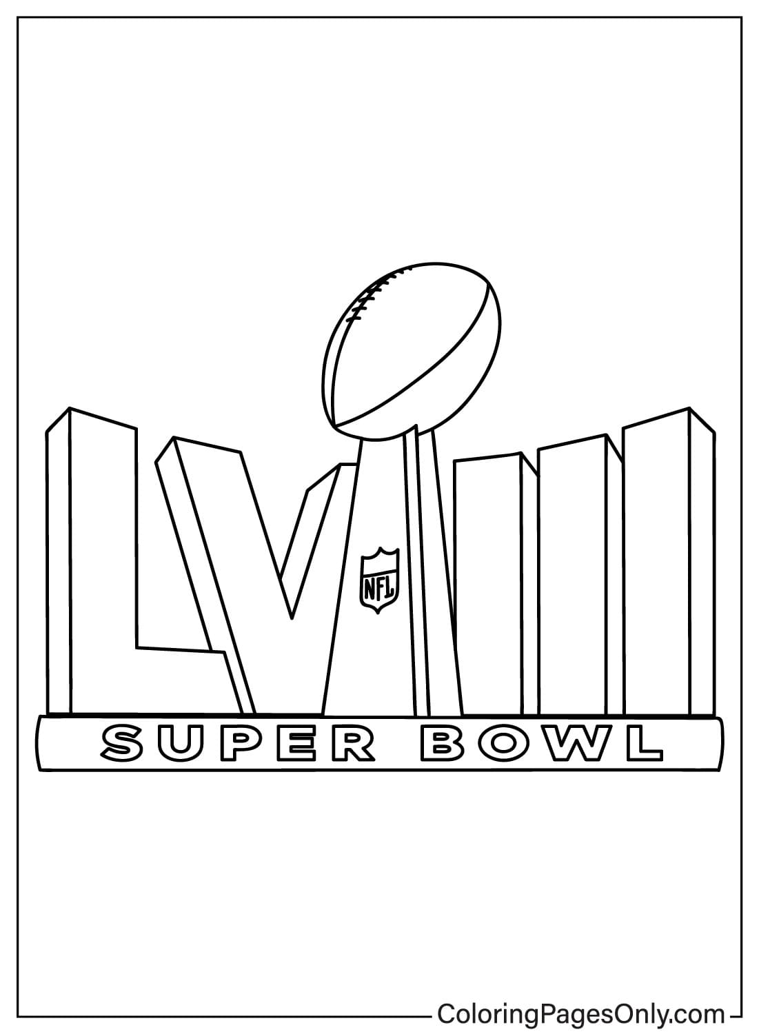 Super Bowl-logo kleurplaat gratis van Super Bowl 2024
