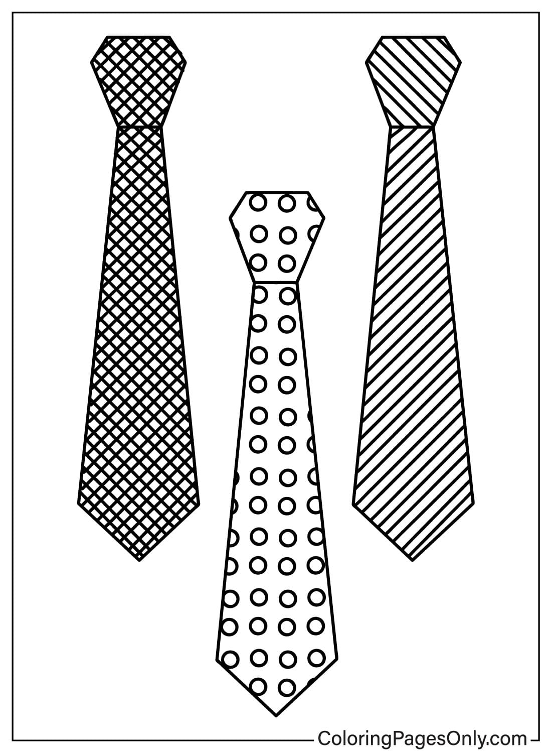 Feuille de coloriage de cravate pour les enfants de Tie