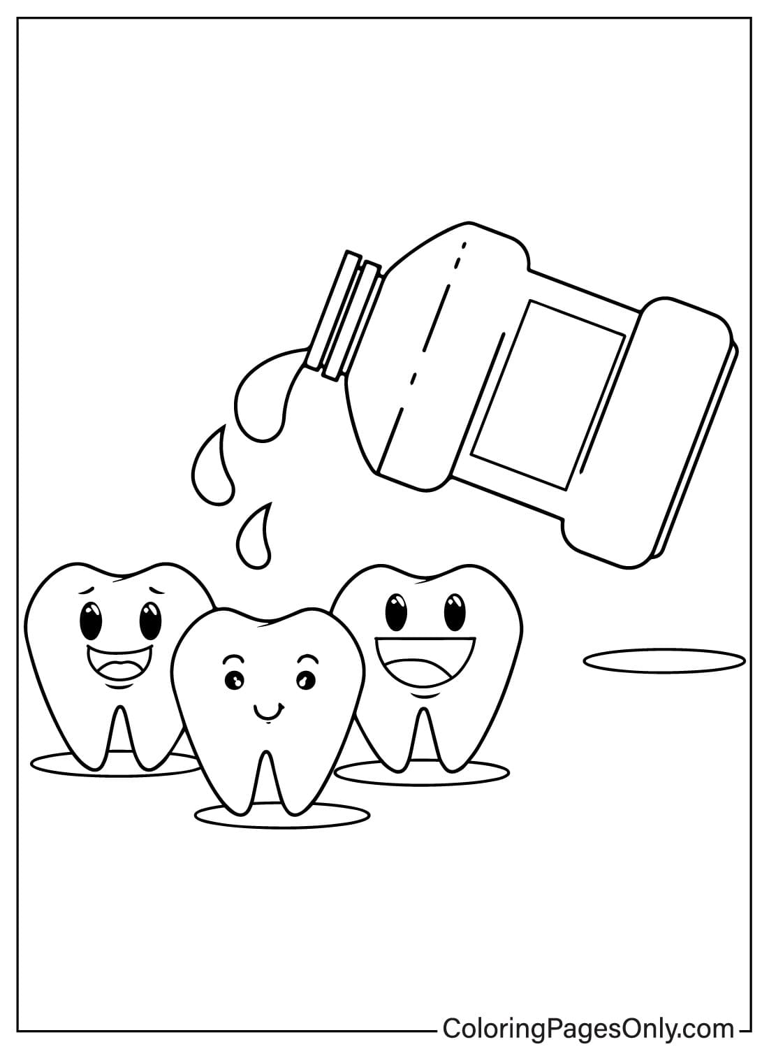 Página para colorir de fotos de dentes
