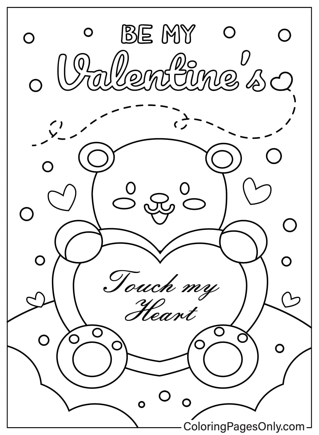Página para colorear de tarjetas del día de San Valentín gratis de Tarjetas del día de San Valentín