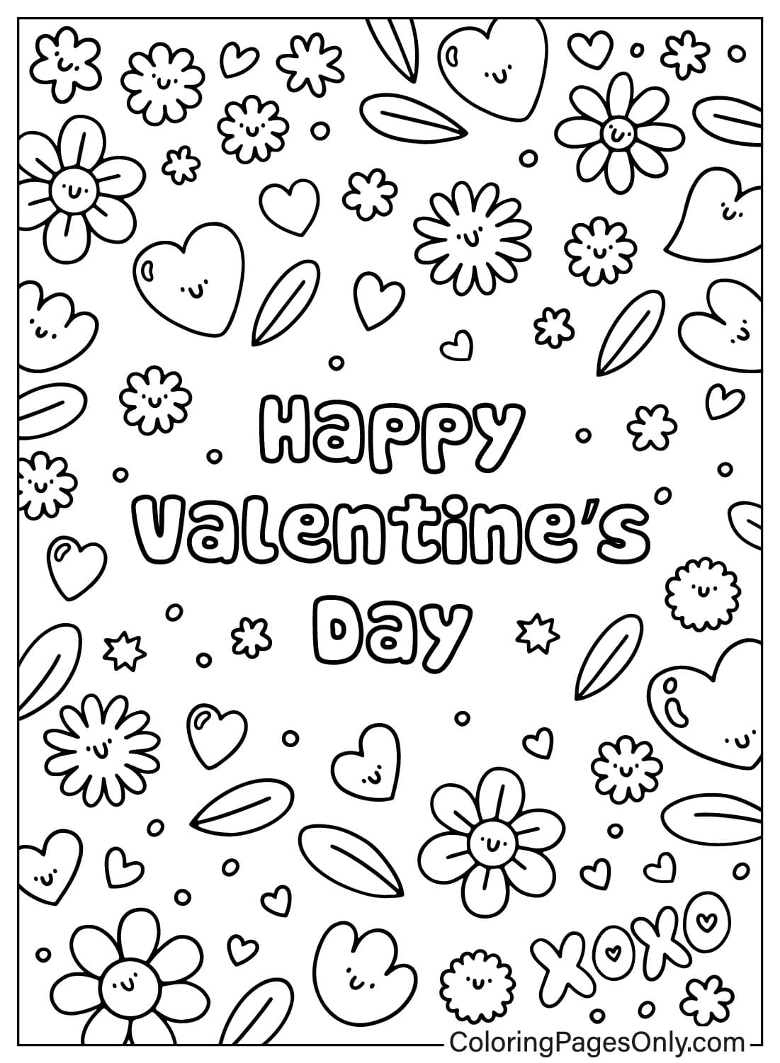 Tarjetas del día de San Valentín Página para colorear gratis de Tarjetas del día de San Valentín
