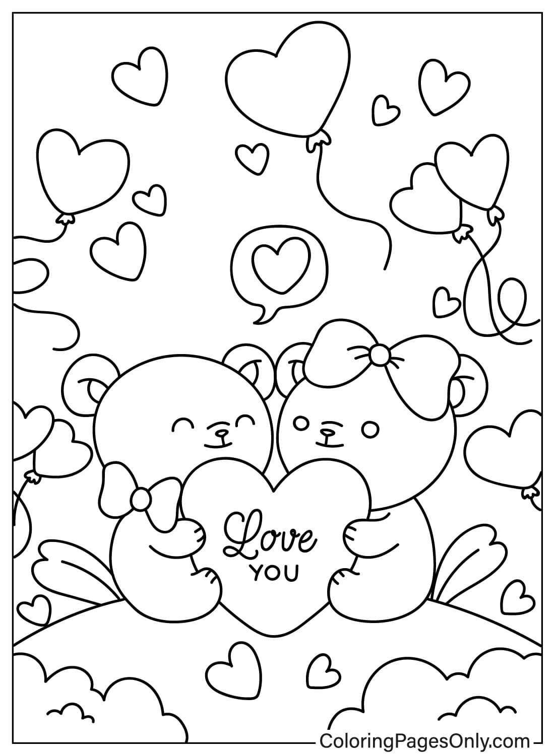 Valentines Day Coloring Page from Valentine's Day