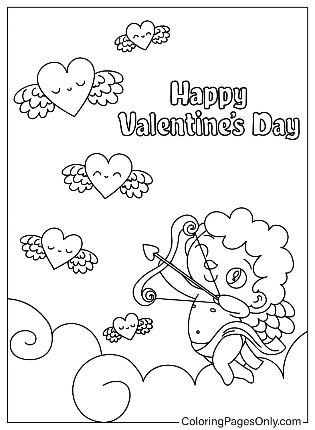 Valentine’s Day Cupid Coloring Page