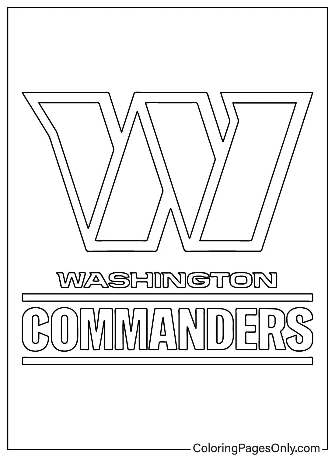 Malvorlage mit dem Logo der Washington Commanders von der NFL