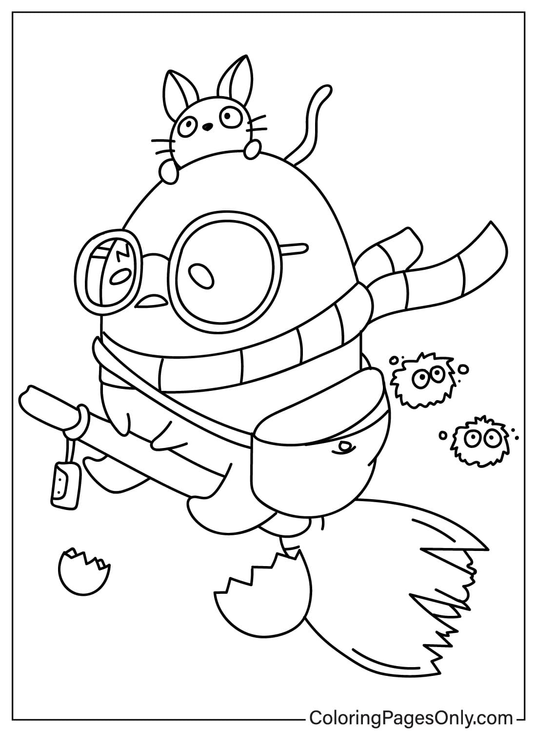 Witch Gudetama Coloring Page from Gudetama