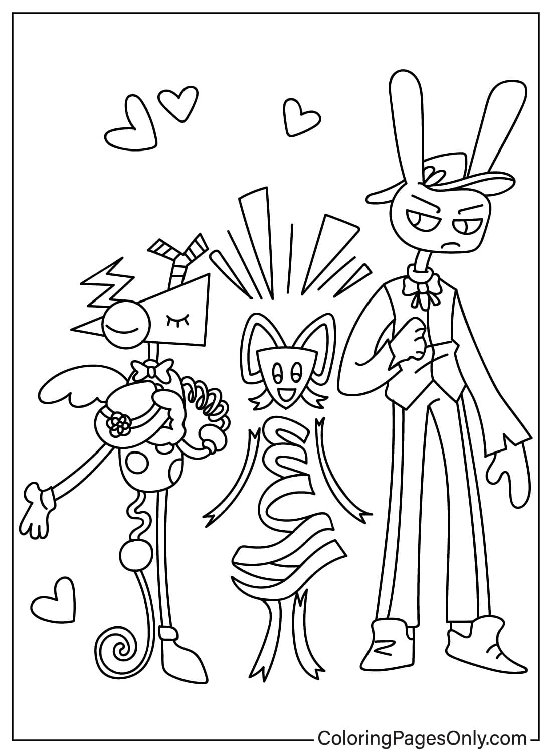 Zooble, Jax and Gangle Coloring Page from Gangle