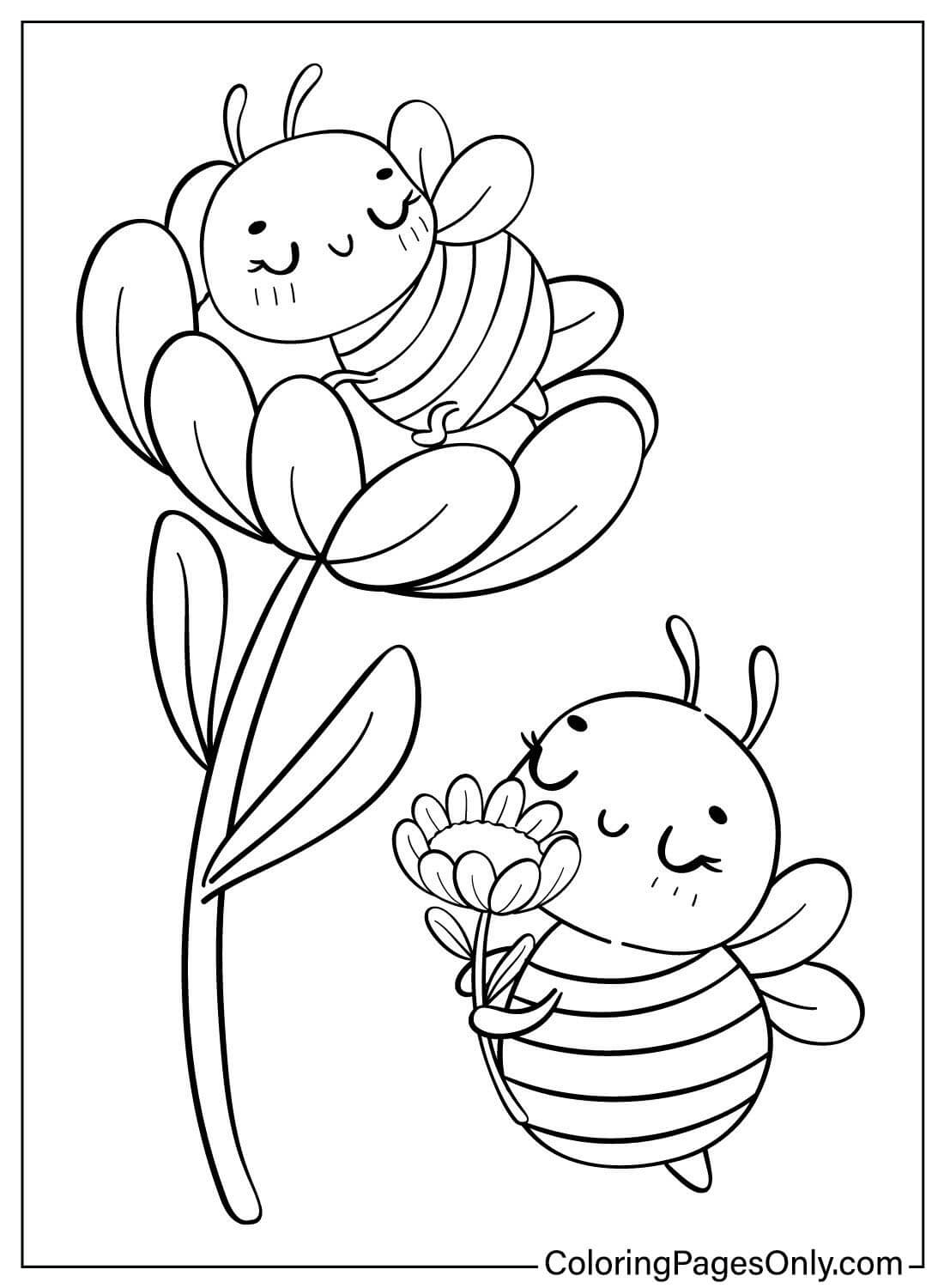 Bijenkleurplaat voor kinderen