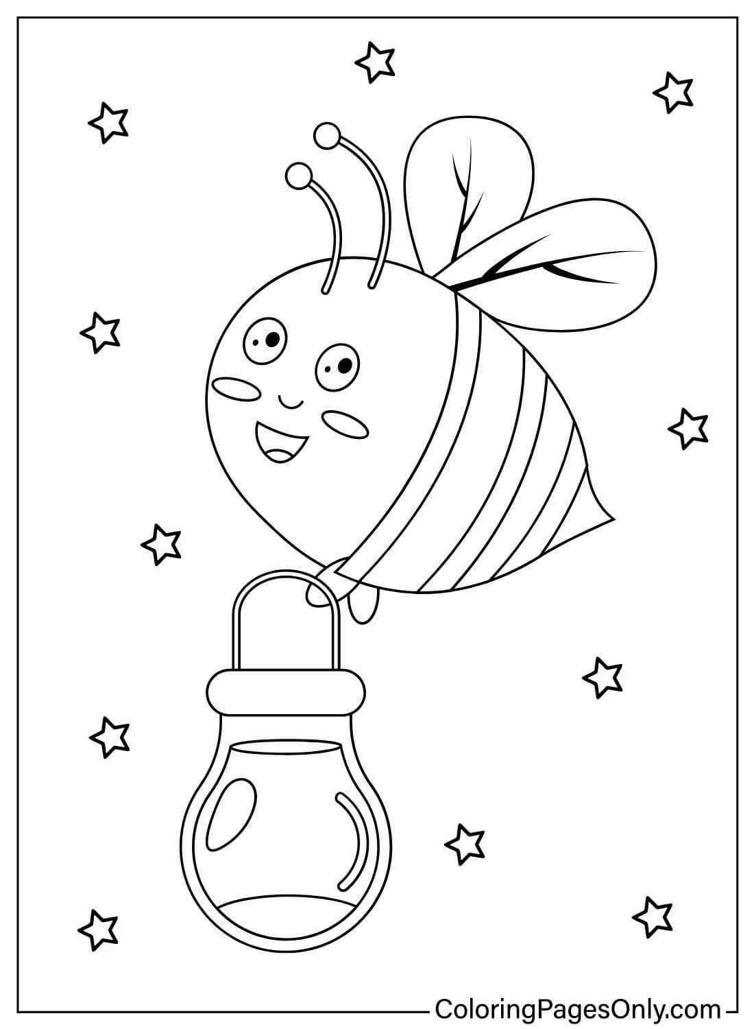 Bijenkleurplaat voor kinderen van Bee