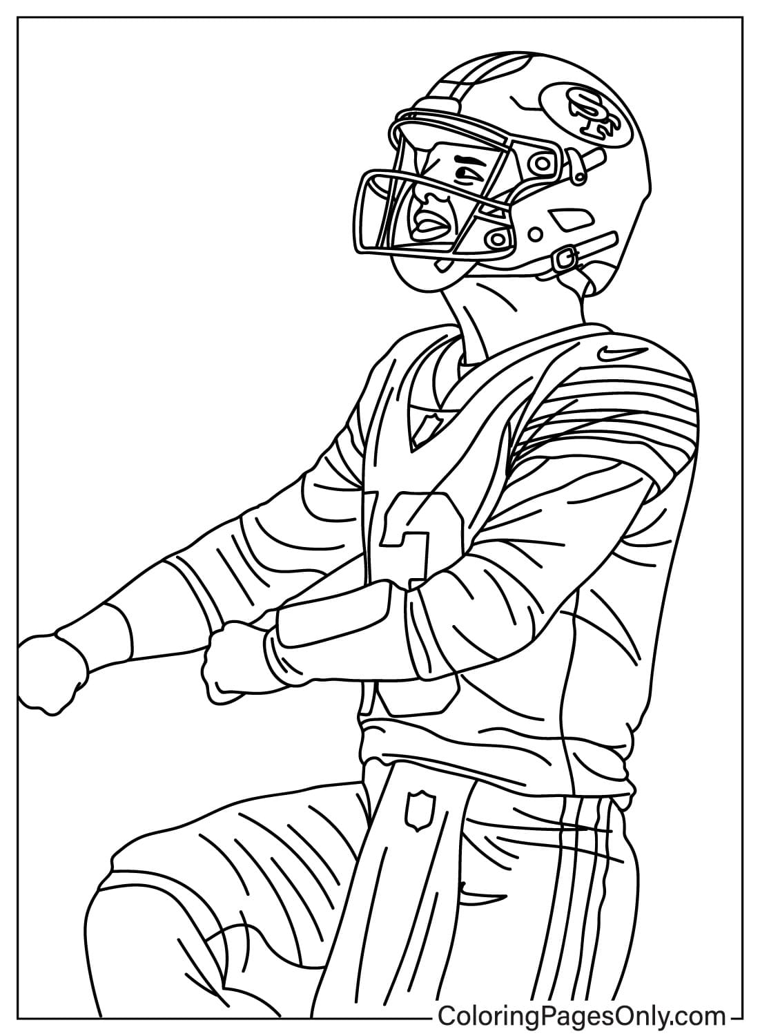 Brock Purdy Coloring Page from San Francisco 49ers