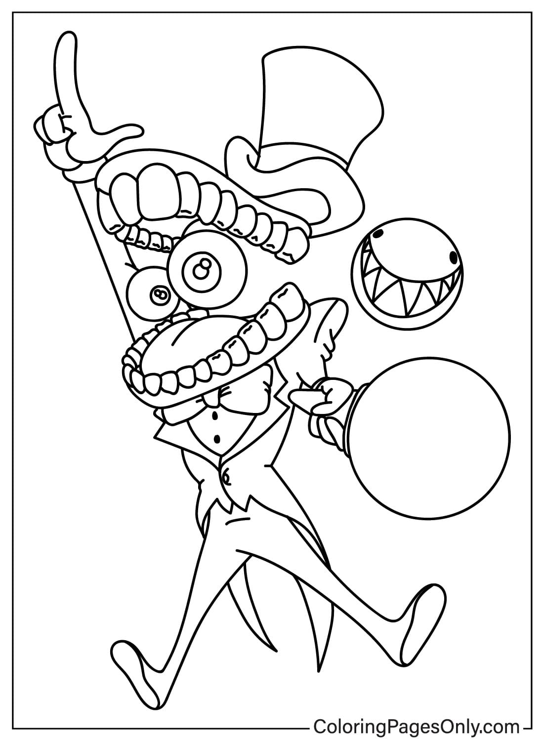 Caine Coloring Pages to Printable from The Amazing Digital Circus