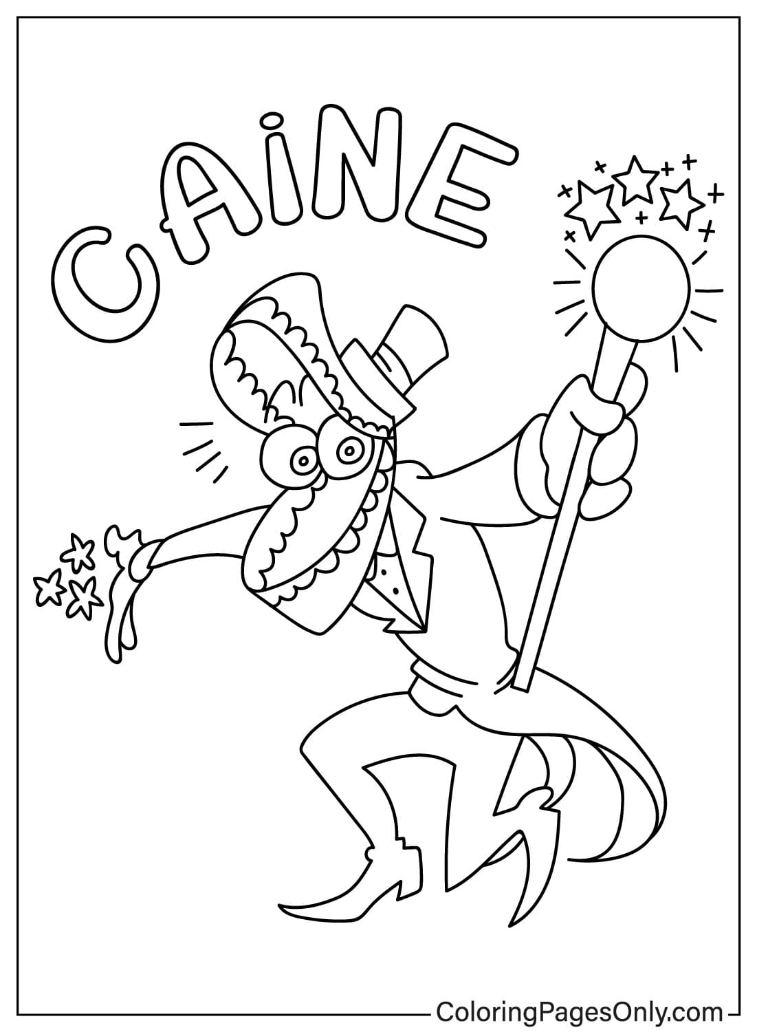Caine Gratis printbare kleurplaat van Caine