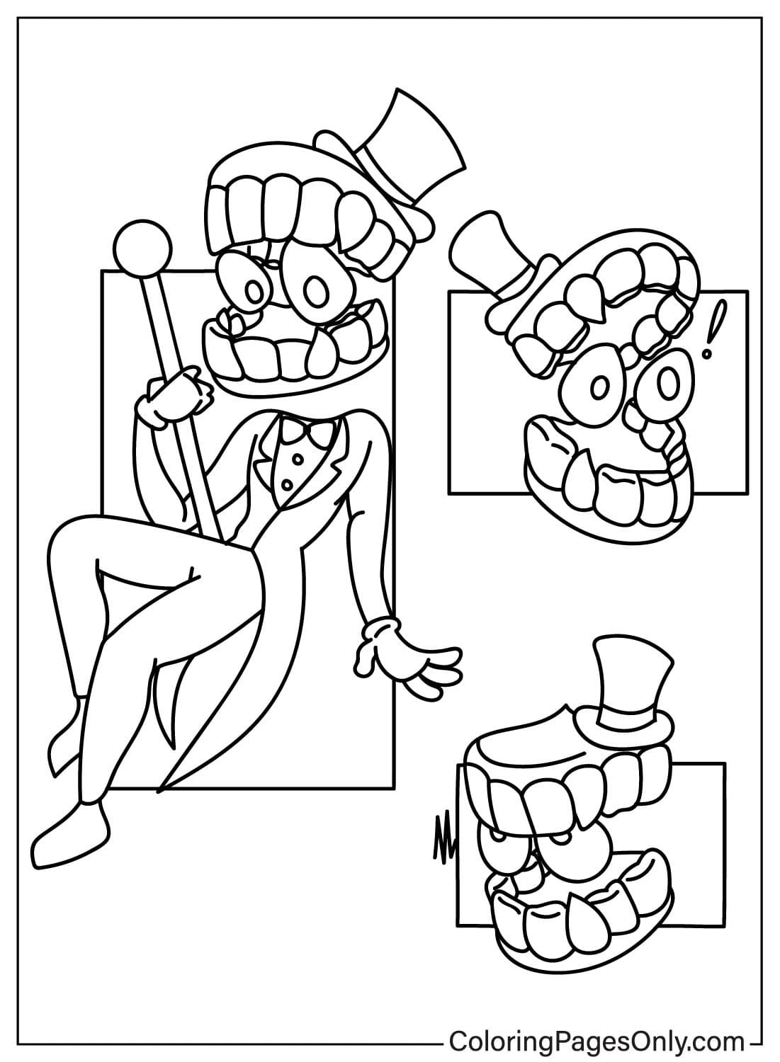 Caine Printable Coloring Page from Caine