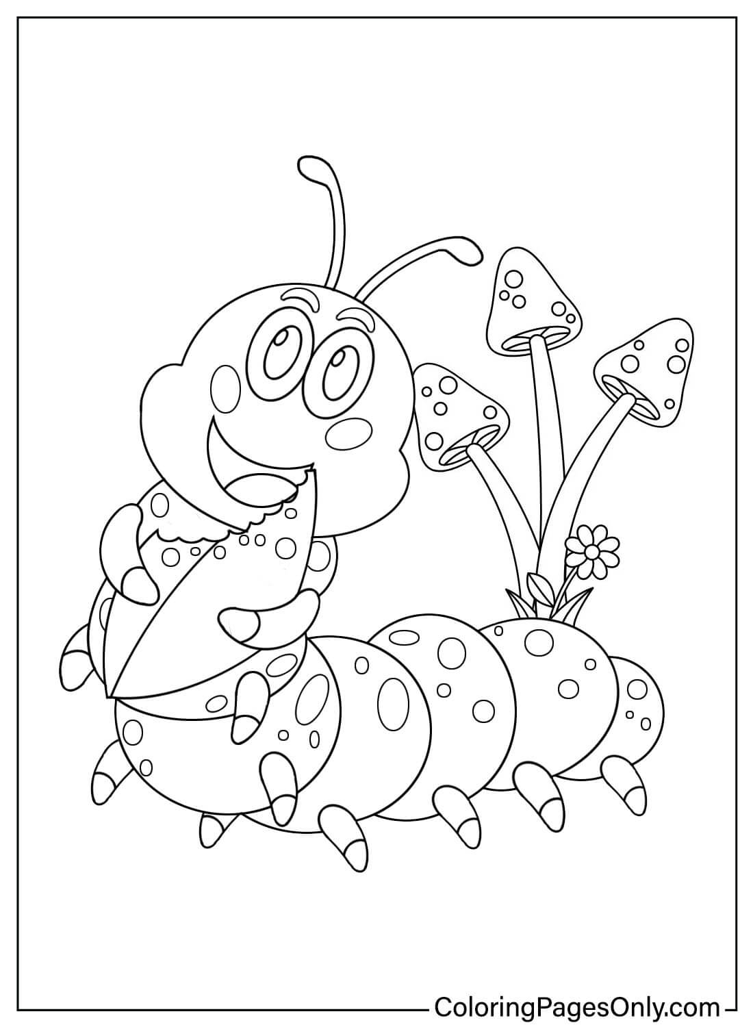 Página para colorir da Caterpillar para crianças da Caterpillar