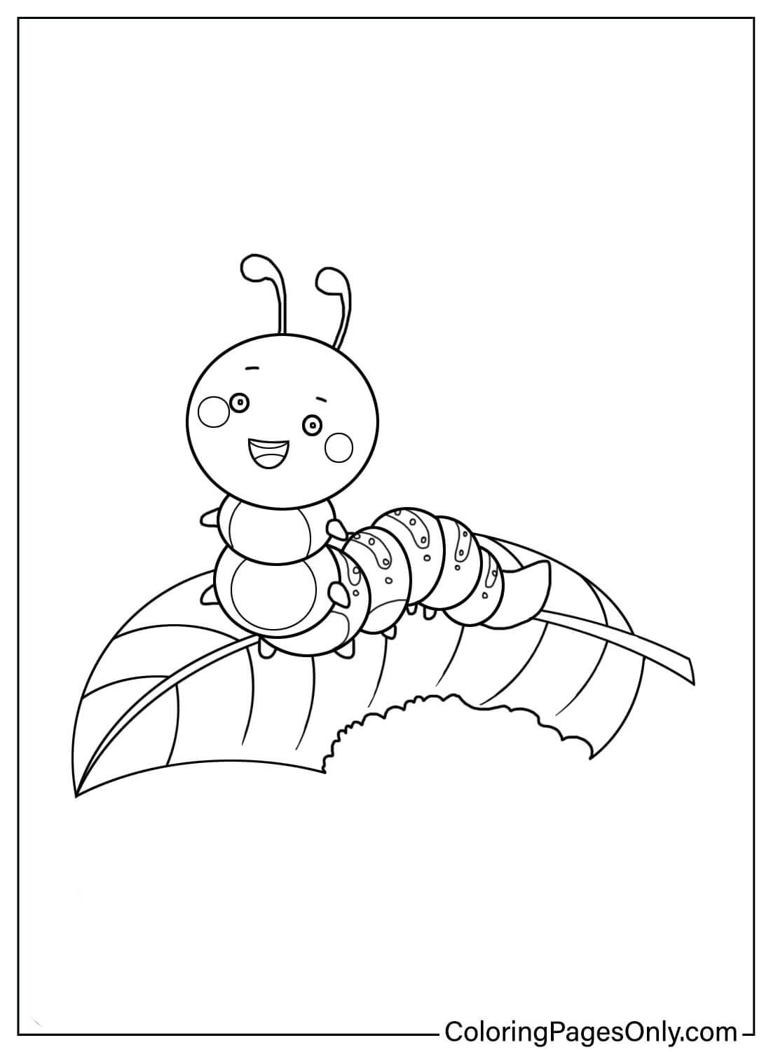 Раскраска Гусеница бесплатно от Caterpillar