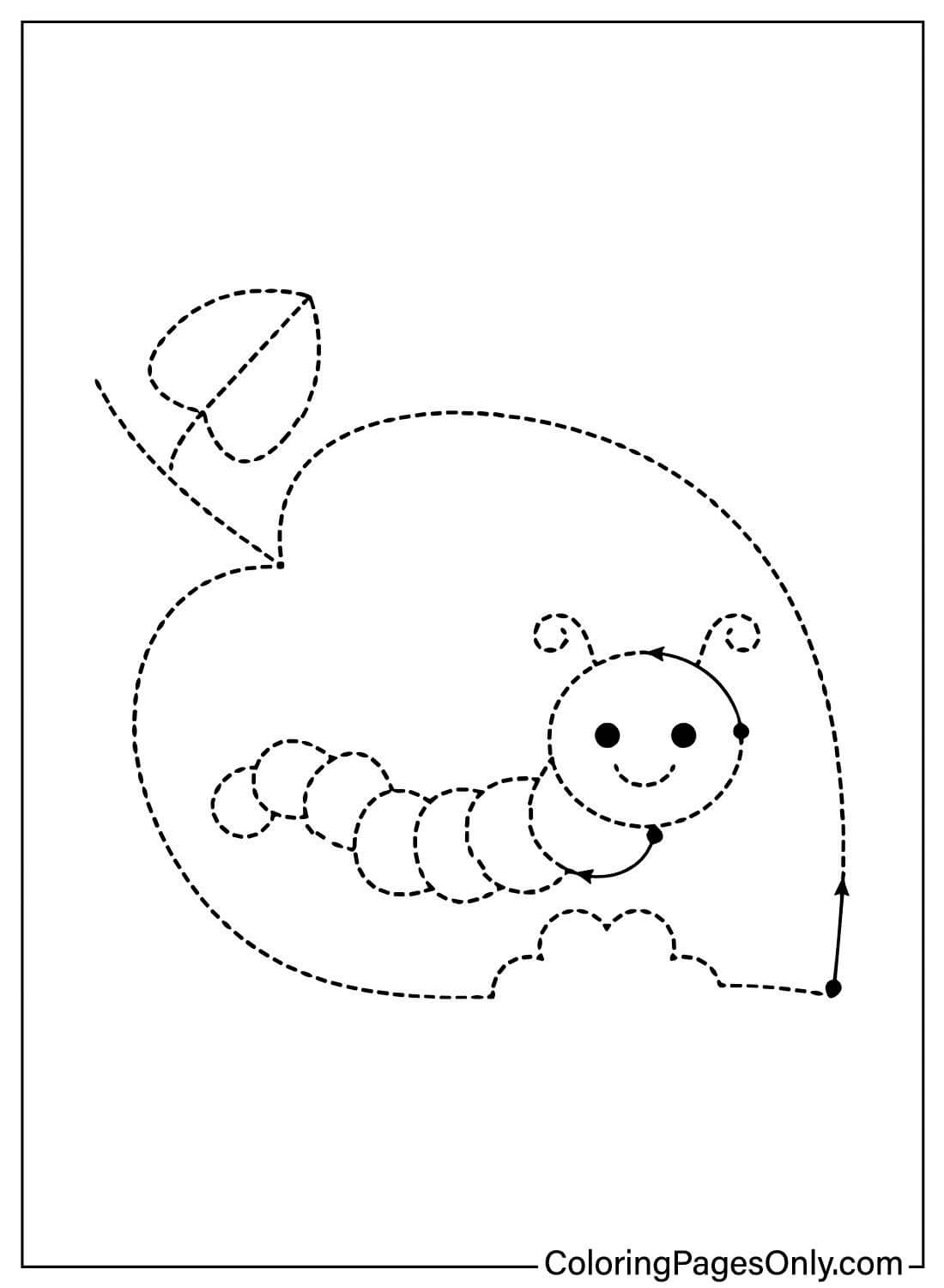 Caterpillar Tracing Coloring from Tracing