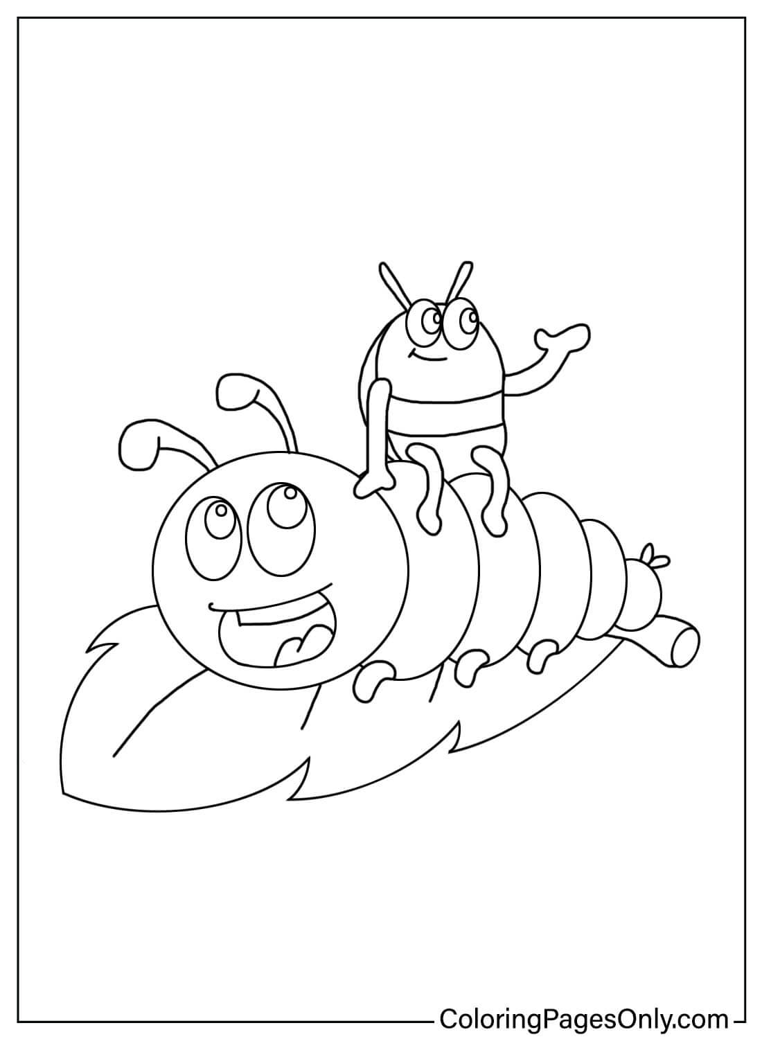 Раскраска Гусеница и божья коровка от Caterpillar