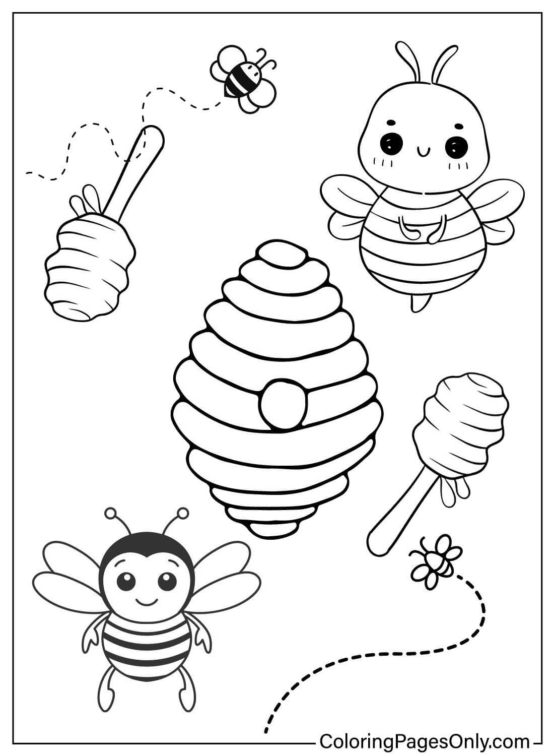 着色页蜜蜂免费来自蜜蜂