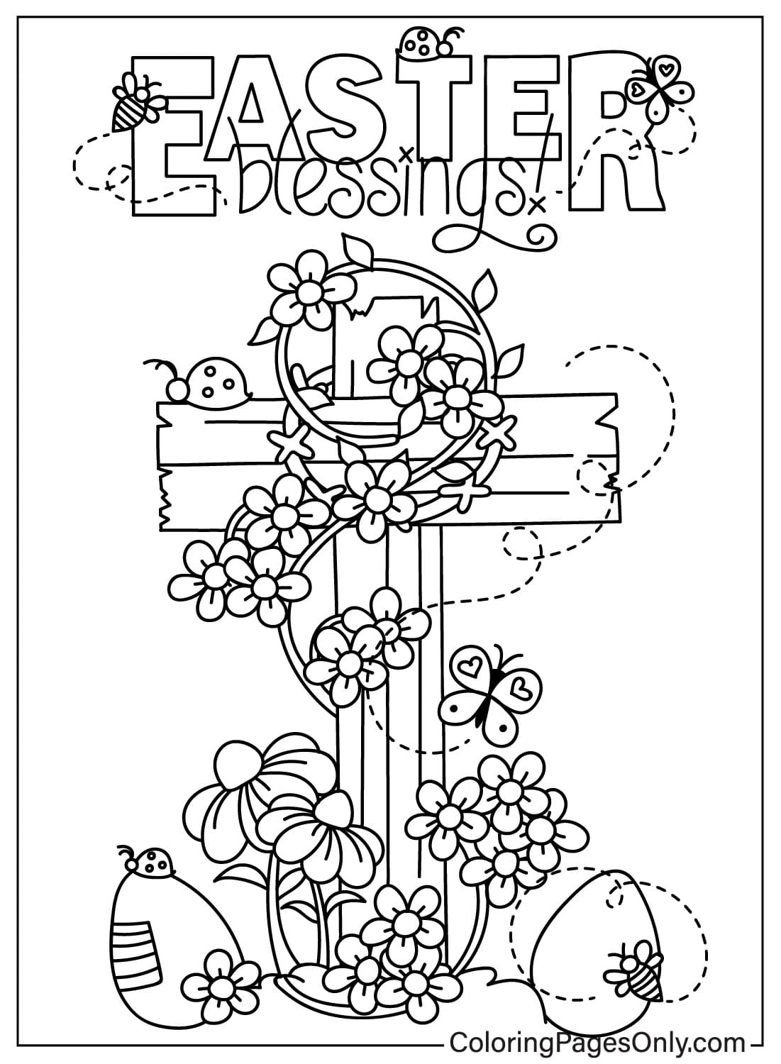Pagina da colorare Croce di Pasqua da Croce di Pasqua