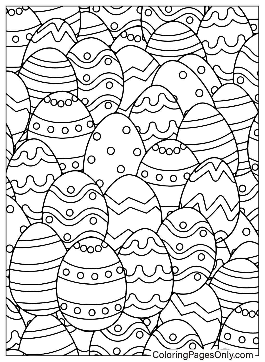 Pagina da colorare uova di Pasqua