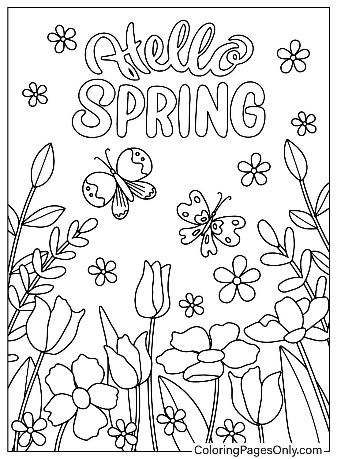 Página para colorir Primavera