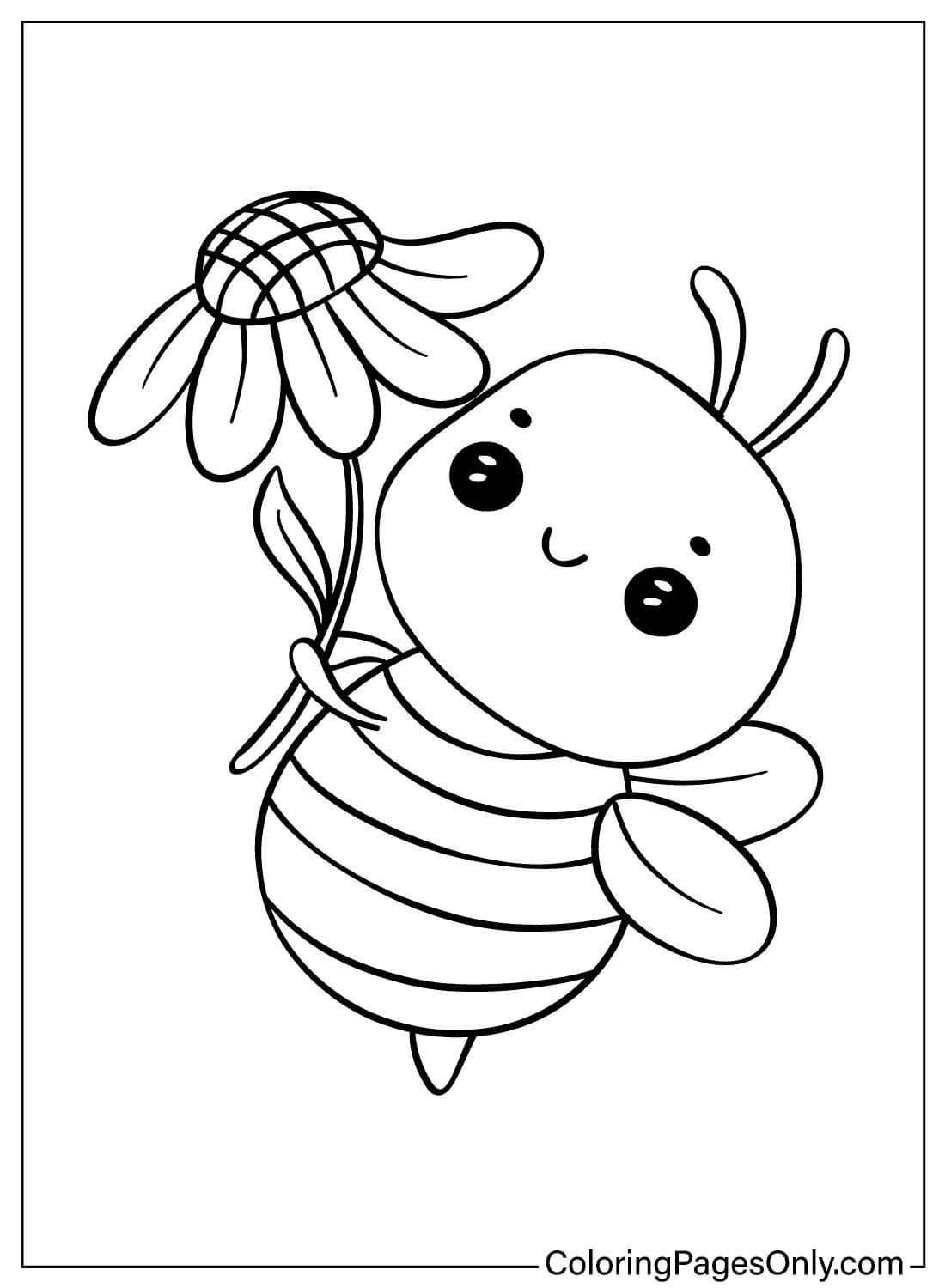 Cute Bee Coloring Page from Bee