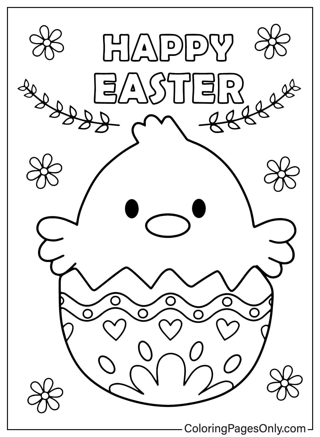 Niedliche Osterküken-Malseite von Easter Chick