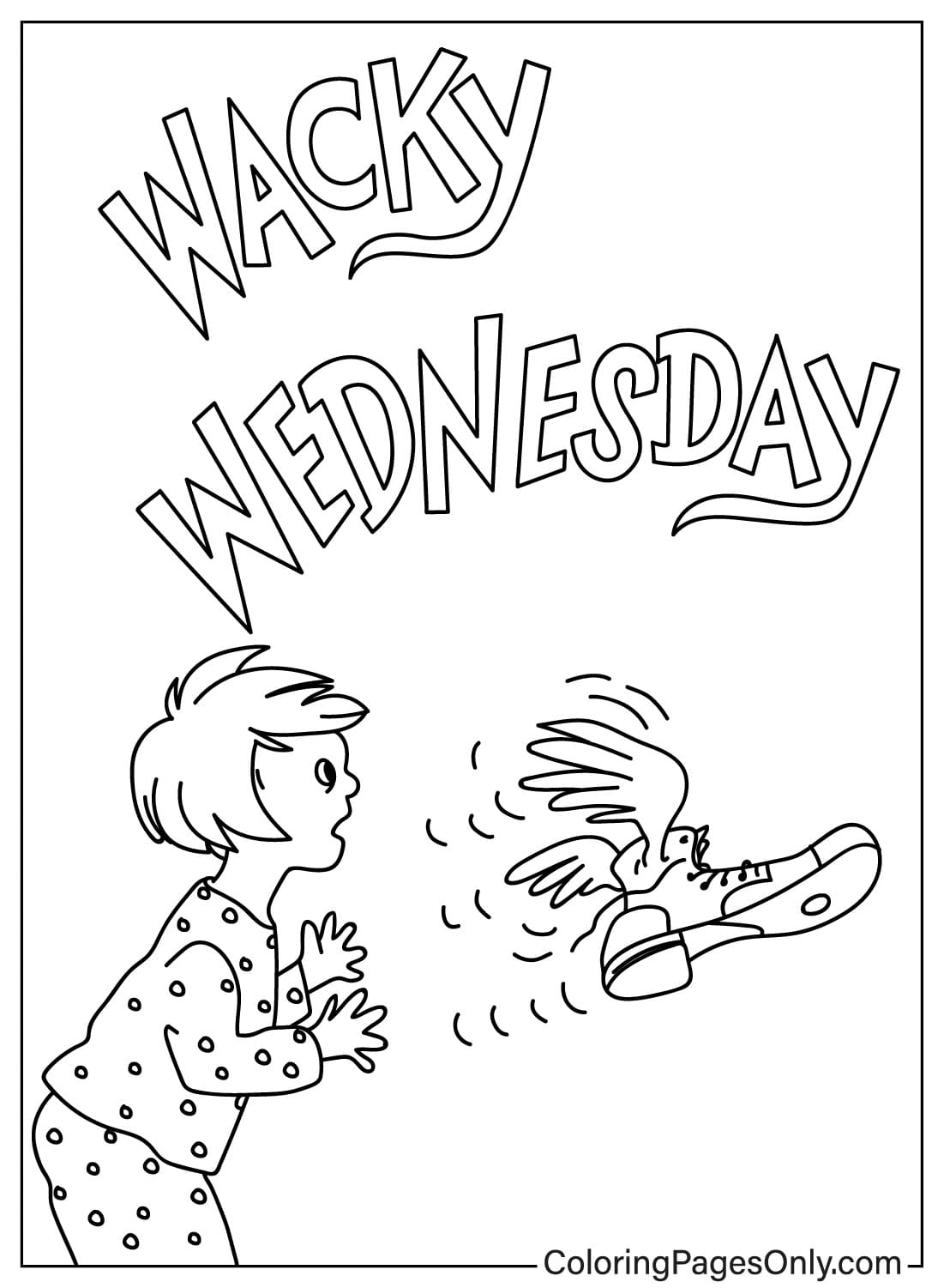 Dr. Seuss Wacky Wednesday kleurplaat van Wacky Wednesday